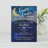 Twinkle Twinkle Little Star Baby Dusche Einladung (Stehend Vorderseite)