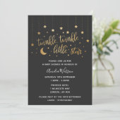 Twinkle Twinkle Little Star Baby Dusche Einladung (Stehend Vorderseite)
