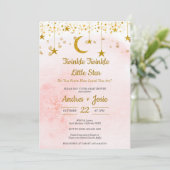 Twinkle Twinkle Little Star Baby Dusche Einladung (Stehend Vorderseite)
