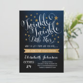 Twinkle Twinkle Little Star Baby Dusche Einladung (Stehend Vorderseite)