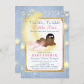 Twinkle Twinkle Little Star Baby Dusche Einladung (Vorne/Hinten)