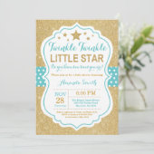 Twinkle Twinkle Little Star Baby Dusche Einladung (Stehend Vorderseite)
