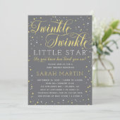 Twinkle Twinkle Little Star Baby Dusche Einladung (Stehend Vorderseite)