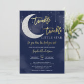 Twinkle Twinkle Little Star Baby Dusche Einladung (Stehend Vorderseite)