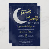 Twinkle Twinkle Little Star Baby Dusche Einladung (Vorne/Hinten)
