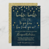 Twinkle Twinkle Little Star Baby Dusche Einladung (Vorne/Hinten)