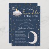 Twinkle Twinkle Little Star Baby Dusche Einladung (Vorne/Hinten)