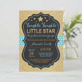Twinkle Twinkle Little Star Baby Dusche Einladung (Stehend Vorderseite)