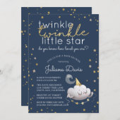 Twinkle Twinkle Little Star Baby Dusche Einladung (Vorne/Hinten)