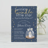 Twinkle Twinkle Little Star Baby Dusche Einladung (Stehend Vorderseite)