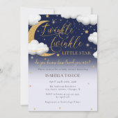Twinkle Twinkle Little Star Baby Dusche Einladung (Vorderseite)