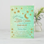 Twinkle Twinkle Little Star Baby Dusche Einladung (Stehend Vorderseite)