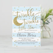 Twinkle Twinkle Little Star Baby Dusche Einladung (Stehend Vorderseite)