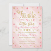 Twinkle Twinkle Little Star Baby Dusche Einladung (Vorderseite)