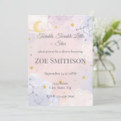 Twinkle Twinkle Little Star Baby Dusche Einladung (Stehend Vorderseite)
