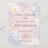 Twinkle Twinkle Little Star Baby Dusche Einladung (Vorne/Hinten)