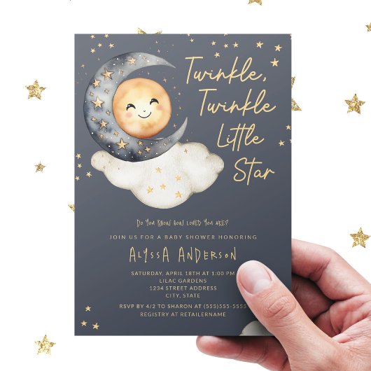 Twinkle Twinkle Little Star Baby Dusche Einladung