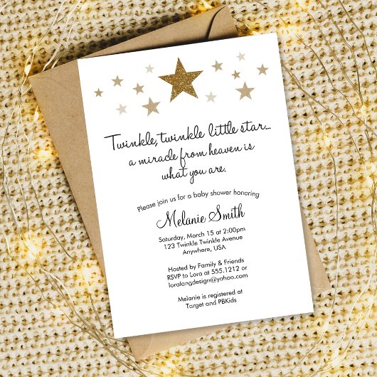 Twinkle Twinkle Little Star Baby Dusche Einladung