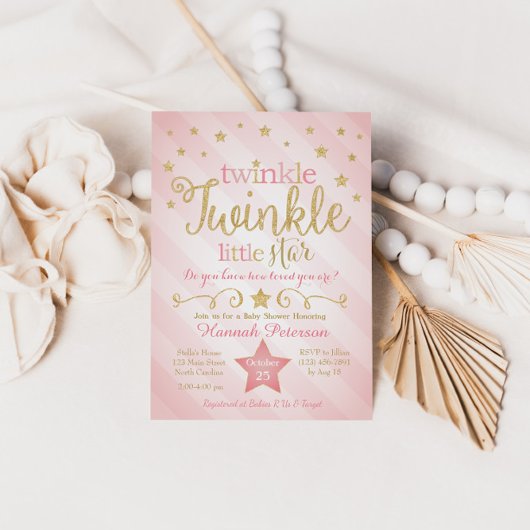 Twinkle Twinkle Little Star Baby Dusche Einladung