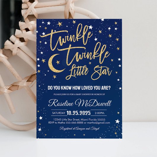 Twinkle Twinkle Little Star Baby Dusche Einladung