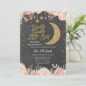 Twinkle Twinkle Little Star Baby Dusche Einladung (Stehend Vorderseite)