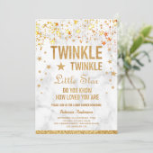 Twinkle Twinkle Little Star Baby Dusche Einladung (Stehend Vorderseite)