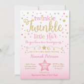 Twinkle Twinkle Little Star Baby Dusche Einladung (Vorderseite)