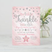 Twinkle Twinkle Little Star Baby Dusche Einladung (Stehend Vorderseite)