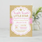 Twinkle Twinkle Little Star Baby Dusche Einladung (Stehend Vorderseite)