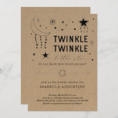 Twinkle Twinkle Little Star Baby Dusche Einladung (Vorne/Hinten)