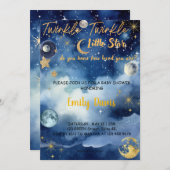 Twinkle Twinkle Little Star Baby Dusche Einladung (Vorne/Hinten)