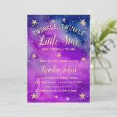 Twinkle Twinkle Little Star Baby Dusche Einladung (Stehend Vorderseite)
