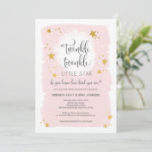 Twinkle Twinkle Little Star Baby Dusche Einladung (Stehend Vorderseite)