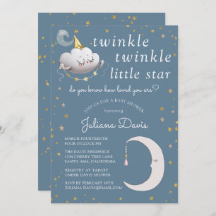 Twinkle Twinkle Little Star Baby Dusche Einladung