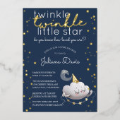 Twinkle Twinkle Little Star Baby Dusche Folieneinladung (Vorderseite)