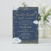 Twinkle Twinkle Little Star Baby Dusche Handgezeic Einladung (Stehend Vorderseite)