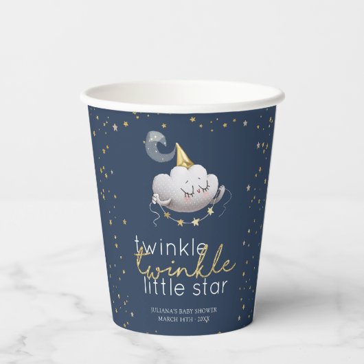 Twinkle Twinkle Little Star Baby Dusche Pappbecher (Rückseite)
