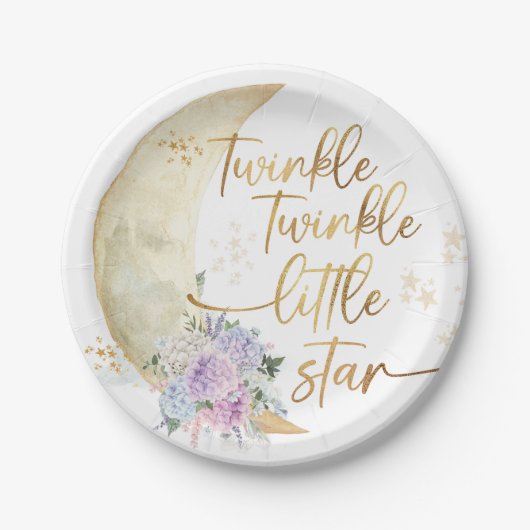 Twinkle Twinkle Little Star Baby Dusche Pappteller (Vorderseite)