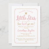 Twinkle Twinkle Little Star Baby Dusche Pink Gold Einladung (Vorderseite)