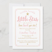 Twinkle Twinkle Little Star Baby Dusche Pink Gold Einladung (Vorderseite)