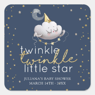 Twinkle Twinkle Little Star Baby Dusche Quadratischer Aufkleber