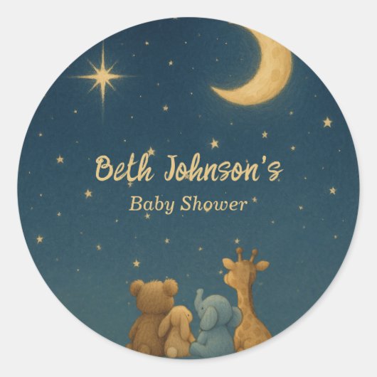 Twinkle Twinkle Little Star Baby Dusche Runder Aufkleber (Vorderseite)