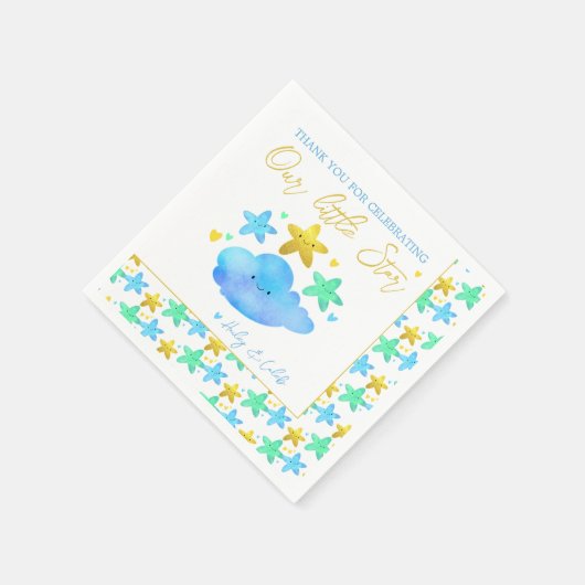 Twinkle Twinkle Little Star Baby Dusche Serviette (Ecke)