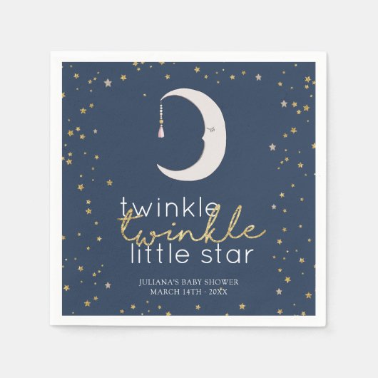 Twinkle Twinkle Little Star Baby Dusche Serviette (Vorderseite)