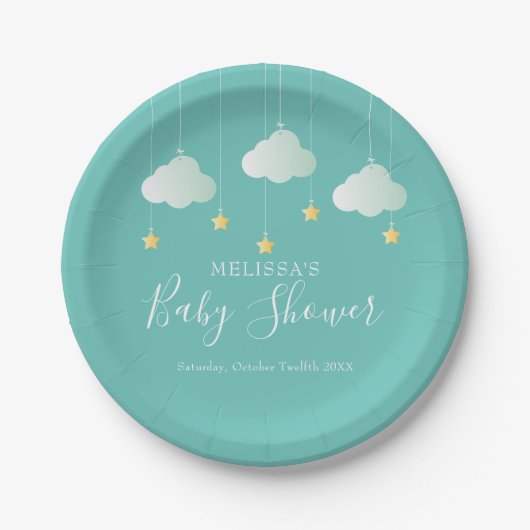 Twinkle Twinkle Little Star Baby Dusche / Sprinkle Pappteller (Vorderseite)