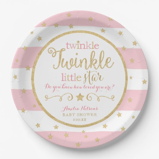 Twinkle Twinkle Little Star Baby Dusche Teller (Vorderseite)