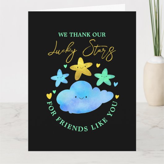 Twinkle Twinkle Little Star Baby Dusche Vielen Dan Dankeskarte (Vorderseite)