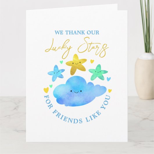 Twinkle Twinkle Little Star Baby Dusche Vielen Dan Dankeskarte (Vorderseite)