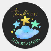 Twinkle Twinkle Little Star Baby Dusche Vielen Dan Runder Aufkleber (Vorderseite)