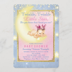 Twinkle Twinkle Little Star Baby Girl Dusche Einladung